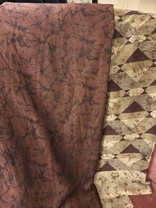 Brown Geometric Print Saree