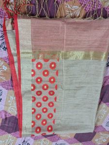 New Unused Khakhi&amp; Orange Weaving Dupatta