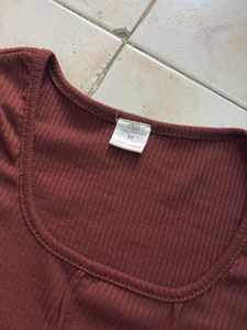 Burgundy Long Sleeve Top