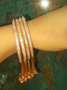 Gold Bangles with Bells