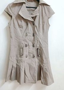 Khaki Double-Breasted Dress
