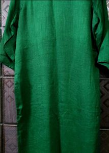 NEW UNUSED VICHITRA SILK Emerald Green Kurta