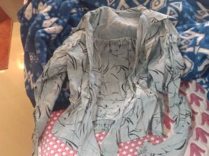 Abstract Print Sheer Top