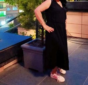 Little Black Dress - Sleeveless, Embellished Shoul