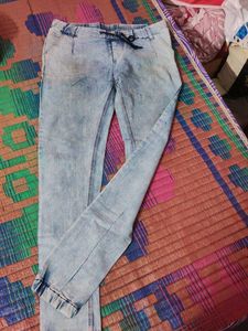 Acid Wash Denim Joggers
