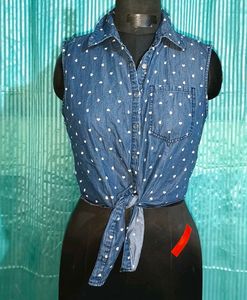 Size S/M 🎁Buy 2 Get 1 Free🎁 Denim Heart Top