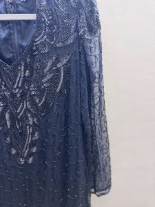 Elegant Beaded Black Maxi Dress