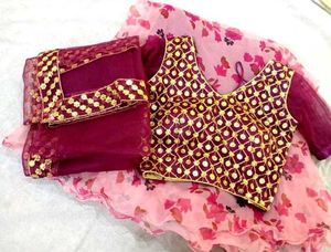 Floral Leghanga with Designer Blouse