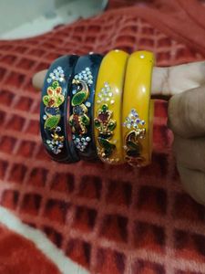Handcrafted Peacock Bangles (Set of 3)