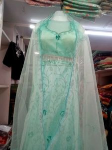 Mint Floral Embroidered Lehenga