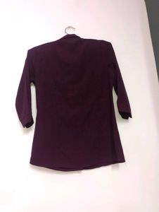 Elegant Plum Button-Down Top