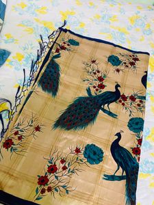 Peacock Print Saree