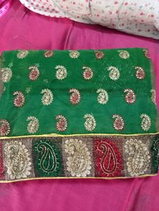 beautiful net saree with blouse