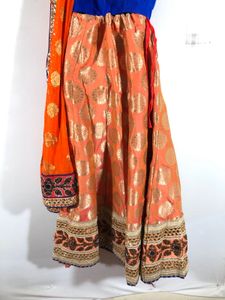 Multi Colour Emboridered Lehenga Choli Set(Women)