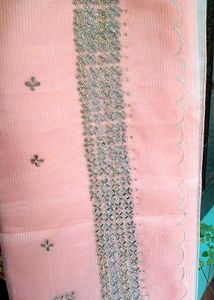 Tissue Fabric Peach ShadeParty Wear Saree
