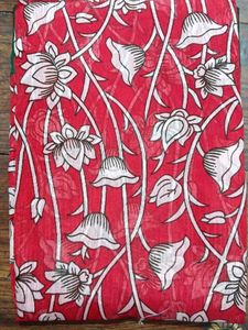 Red Floral Print Saree