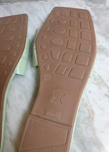 Green Woven Flat Sandals