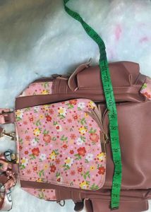 2 in 1 .Floral Print Backpack with bow