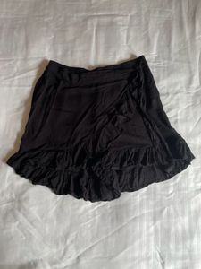Black Ruffle Mini Skirt