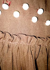 Brown Embroidered Maxi Skirt