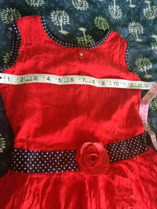 Pretty Red Frock With Beautiful Chikenkari Work