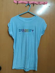 Burberry Graphic Tee - Light Blue