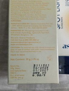 Asaya Spot Light Sunscreen SPF 50