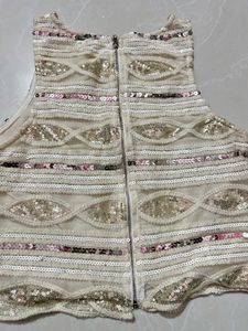 Sequin Embellished Crop Top