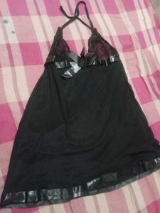Black Halter Lingerie Dress