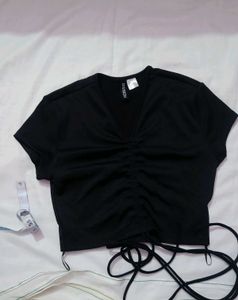 Black Fitted Crop Top