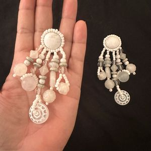 Bohemian White Tassel Earrings