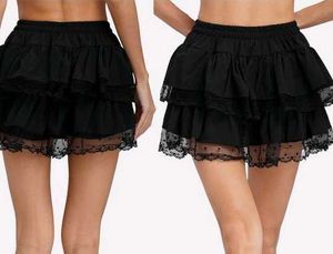 Tiered Black Lace Skirt