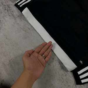 Adidas Black &amp; White Striped Long Sleeve Shirt
