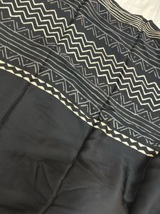 Brand New Satin Handblock Print Saree