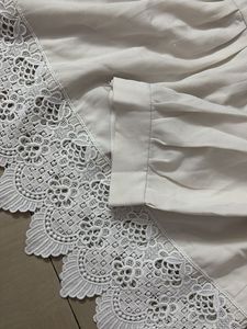 White Lace Trimmed Top