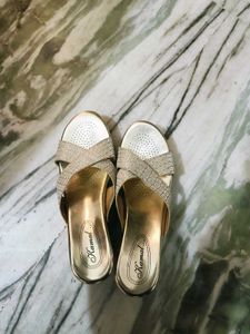 Shinny Golden Party Wear Heels