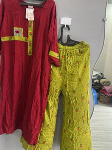 Red &amp; Green Kurta Set (XXL)