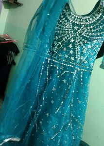 Teal Embellished Ethnic Gown only worn one time