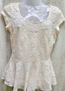 Elegant Lace Peplum Top