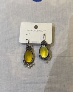 Yellow Stone Drop Earrings