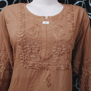 Chikankari Lakhnowi Rayon Kurti Set