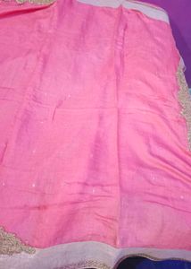 Pink Embellished Saree