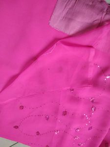 Pink Embellished Saree