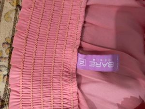 Branded Off Shoulder Pink Top
