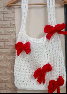 Crochet Handbag with Bows