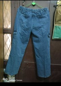 Blue Denim Cargo Jeans
