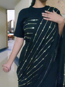 New Black Fishcut Designer Lehenga With Saree Styl