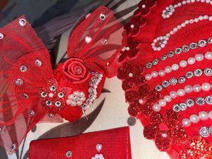 Red Jeweled Dress for Deity