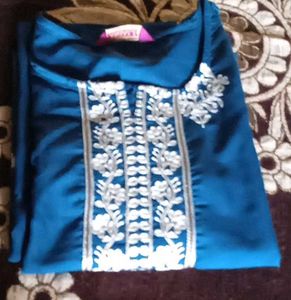 Blue Embroidered Dress