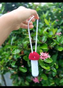 Crochet Mushroom Lipbalm Holder